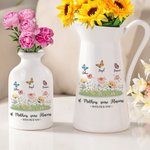 Vaso di ceramica bianco con farfalla del giardino della nonna personalizzato con 1- 8 nomi Decorazione per la casa Festa della mamma Regalo di complea
