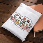 Personalised Spring Boho Wildflowers Name Book Cover with Zipper Appreciation End of School Gift for Teacher