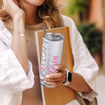 Vaso personalizado con lazo rosa 20oz con pajita y tapa para la concienciación del cáncer de mama Regalo inspirador para mujeres