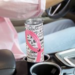 Vaso personalizado con lazo rosa 20oz con pajita y tapa para la concienciación del cáncer de mama Regalo inspirador para mujeres