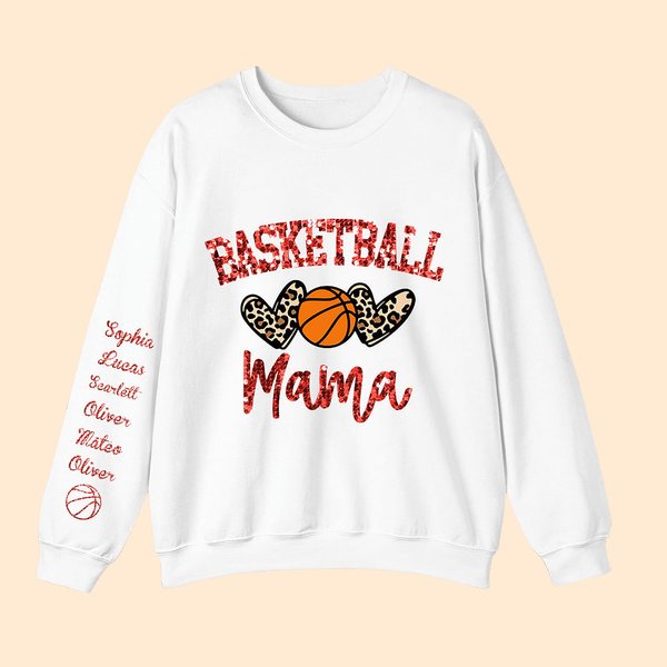 Multicolor Faux Sequin Basketball Heart Hoodie