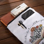 Personalised Spring Boho Wildflowers Name Book Cover with Zipper Appreciation End of School Gift for Teacher