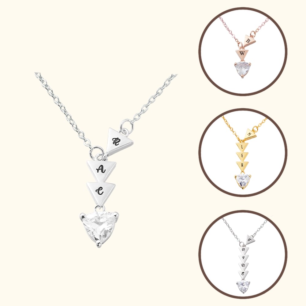 Collier d'amitié personnalisé Thank You for Being My Badass Tribe avec 2 - 5 Triangles initiales et strass Anniversaire Cadeau d'anniversaire pour ell