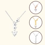 Personalized Thank You for Being My Badass Tribe Friendship Necklace with 2 - 5 Initial Triangles and Rhinestone Anniversary Birthday Gift for Her