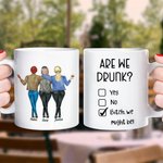 Tazza da caffè in ceramica bianca personalizzata Are We Drunk con nome e cognome Anniversario Regalo di compleanno per sua sorella