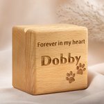 Personalized Engraving Wooden Pet Fur Photo Magnetic Keepsake Box with Name Dog Paw Rainbow Bridge Loss of Pet Memorial Gift for Pet Owner