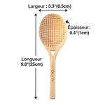 Cuillère Personnalisée avec Texte Gravé Ustensile en Bois Style Raquette de Tennis Set de 2 Cadeaux Amusants pour Amateurs de Tennis