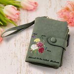 Cartera de piel tríptico personalizada estilo ramo de claveles con 1-6 mariposas de nacimiento y nombres Regalo del Día de la Madre para ella