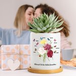 Henkilökohtainen Syntymä Perhonen Neilikka Kimppu Keraaminen Kasvi Potti Bambu pohja ja nimi Äitienpäivä Syntymäpäivä Lahja Äiti Isoäiti