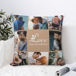 Housse d'Oreiller Personnalisée avec Photos et Texte Thème Amour Familial Décoration Collage à Domicile Cadeau pour Fête de Famille