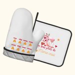 Set di 2 guanti da forno e presine da cucina personalizzati con nome e testo Regalo per la Festa della Mamma per chi ama cucinare