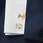 Gepersonaliseerde Overlappende Brief Manchetknoop Set van 2 Kleding Accessoires Bruiloft Cadeau voor Hem Bruidegom Bruidsjonkers