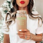 Henkilökohtainen monivärinen nimi päivämäärä 20oz lasi kuppi kansi ja olki syntymäpäivä äitienpäivä lahja äiti isoäiti