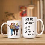 Tazza da caffè in ceramica bianca personalizzata Are We Drunk con nome e cognome Anniversario Regalo di compleanno per sua sorella