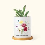 Henkilökohtainen Syntymä Perhonen Neilikka Kimppu Keraaminen Kasvi Potti Bambu pohja ja nimi Äitienpäivä Syntymäpäivä Lahja Äiti Isoäiti