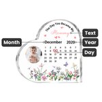 Calendario personalizzato Il giorno in cui sei diventata la mia mamma Targa in acrilico con foto Decorazione per la casa Festa della mamma Regalo di c