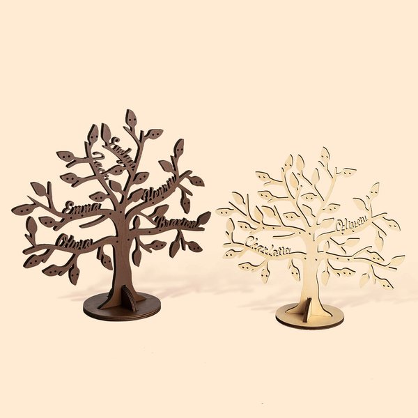 Gepersonaliseerde houten stamboom sieradenhouder met 1-6 namen Home Decor Moederdag Verjaardagscadeau voor vrouw