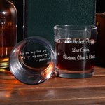 Verre à Whisky 295ml Personnalisé avec Texte Manuscrit Gravé Cadeau Anniversaire Fête des Pères pour Homme Amateur de Liqueur