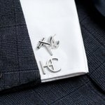 Gepersonaliseerde Overlappende Brief Manchetknoop Set van 2 Kleding Accessoires Bruiloft Cadeau voor Hem Bruidegom Bruidsjonkers