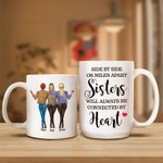 Taza personalizada Hermanas lado a lado con nombres Cumpleaños Aniversario Regalo para Mujer Amiga