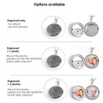 Gepersonaliseerde kleine ronde vingerafdruk fotolocket ketting met tekst Herdenkingscadeau voor verlies van geliefde
