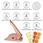 Tampon de Gaufrage Personnalisé avec Nom Fleurs de Naissance Date Cadeau Anniversaire Fête des Mères pour Femme Amoureuse de Lecture