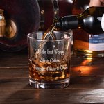 Verre à Whisky 295ml Personnalisé avec Texte Manuscrit Gravé Cadeau Anniversaire Fête des Pères pour Homme Amateur de Liqueur