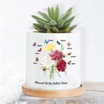 Henkilökohtainen Syntymä Perhonen Neilikka Kimppu Keraaminen Kasvi Potti Bambu pohja ja nimi Äitienpäivä Syntymäpäivä Lahja Äiti Isoäiti