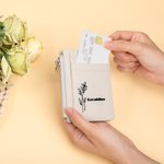 Portafoglio in pelle personalizzato con fiore di nascita Portamonete portatile con 8 scomparti per carte Regalo di compleanno per lei