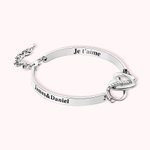 Bracelet Personnalisé avec Nom Symbole Infini Cadeau Anniversaire Fête des Mères pour Maman Grand-Mère