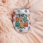 Personalisierte Best Dog Mom Ever 3D-Effekt 12oz Becher mit Foto und Name Geburtstag Muttertag Geschenk für Hundeliebhaber