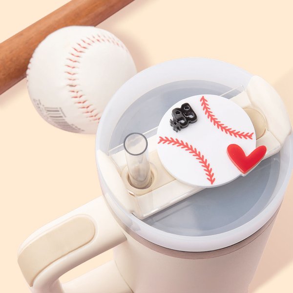 Personalisierte Acryl Baseball Softball 3D Topper mit Nummer für Stanley Tumbler Zubehör Geburtstag Geschenk für Familie Freund