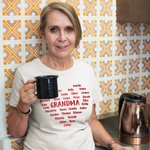 Personalised 100% Cotton Gradient Heart T-shirt with 1-32 Names Mother's Day Birthday Gift for Mom Grandma