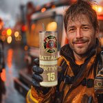 Personalized Stainless Steel Badge Tumbler with Text and Straw Brush Father's Day Birthday Gift for Firefighter