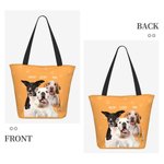 Personalizzato multicolore 1-3 Foto di animali domestici Borsa Tote con nomi Compleanno Anniversario per l'amante degli animali domestici
