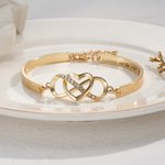 Bracelet Personnalisé avec Nom Symbole Infini Cadeau Anniversaire Fête des Mères pour Maman Grand-Mère