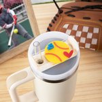 Personalisierte Acryl Baseball Softball 3D Topper mit Nummer für Stanley Tumbler Zubehör Geburtstag Geschenk für Familie Freund
