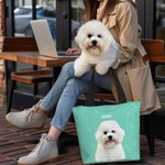 Personalizzato multicolore 1-3 Foto di animali domestici Borsa Tote con nomi Compleanno Anniversario per l'amante degli animali domestici