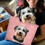 Personalizzato multicolore 1-3 Foto di animali domestici Borsa Tote con nomi Compleanno Anniversario per l'amante degli animali domestici