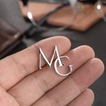 Personalised Initials Lapel Pin Brooch Suit Accessory Wedding Anniversary Gift for Groom Best Man