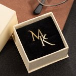 Personalised Initials Lapel Pin Brooch Suit Accessory Wedding Anniversary Gift for Groom Best Man