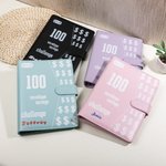 Personalized 100 Envelopes Money Saving Challenge Leather Binder with Name Card Slot and Stickers Gift for Couples
