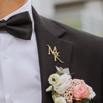 Personalised Initials Lapel Pin Brooch Suit Accessory Wedding Anniversary Gift for Groom Best Man