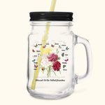 Henkilökohtainen Syntymä Butterfly Carnation Bouquet Mason Jar kahva kansi ja olki Äitienpäivä Syntymäpäivä lahja äidille Isoäiti