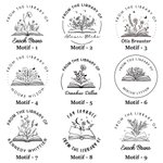 Tampon à Gaufrer Personnalisé avec Nom et Motif Gaufreuse à Thème Fleur et Livres Cadeau Anniversaire pour Amoureux de Lecture