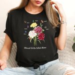 Personalizado 1-12 Mariposas Claveles Ramo Camiseta con Nombres Día de la Madre Cumpleaños Regalo para Mamá Abuela