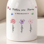 Personalized Watercolor Birth Flower Garden Ceramic Vase Home Decoration Mother's Day Birthday Gift for Mom Grandma