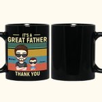 Taza de cerámica negra personalizada Great Father Best Dad con nombres Cumpleaños Día del Padre Regalo para hombre