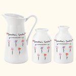 Personalized Watercolor Birth Flower Garden Ceramic Vase Home Decoration Mother's Day Birthday Gift for Mom Grandma