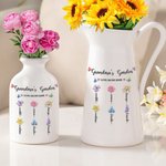 Personalized Watercolor Birth Flower Garden Ceramic Vase Home Decoration Mother's Day Birthday Gift for Mom Grandma